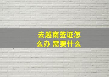 去越南签证怎么办 需要什么